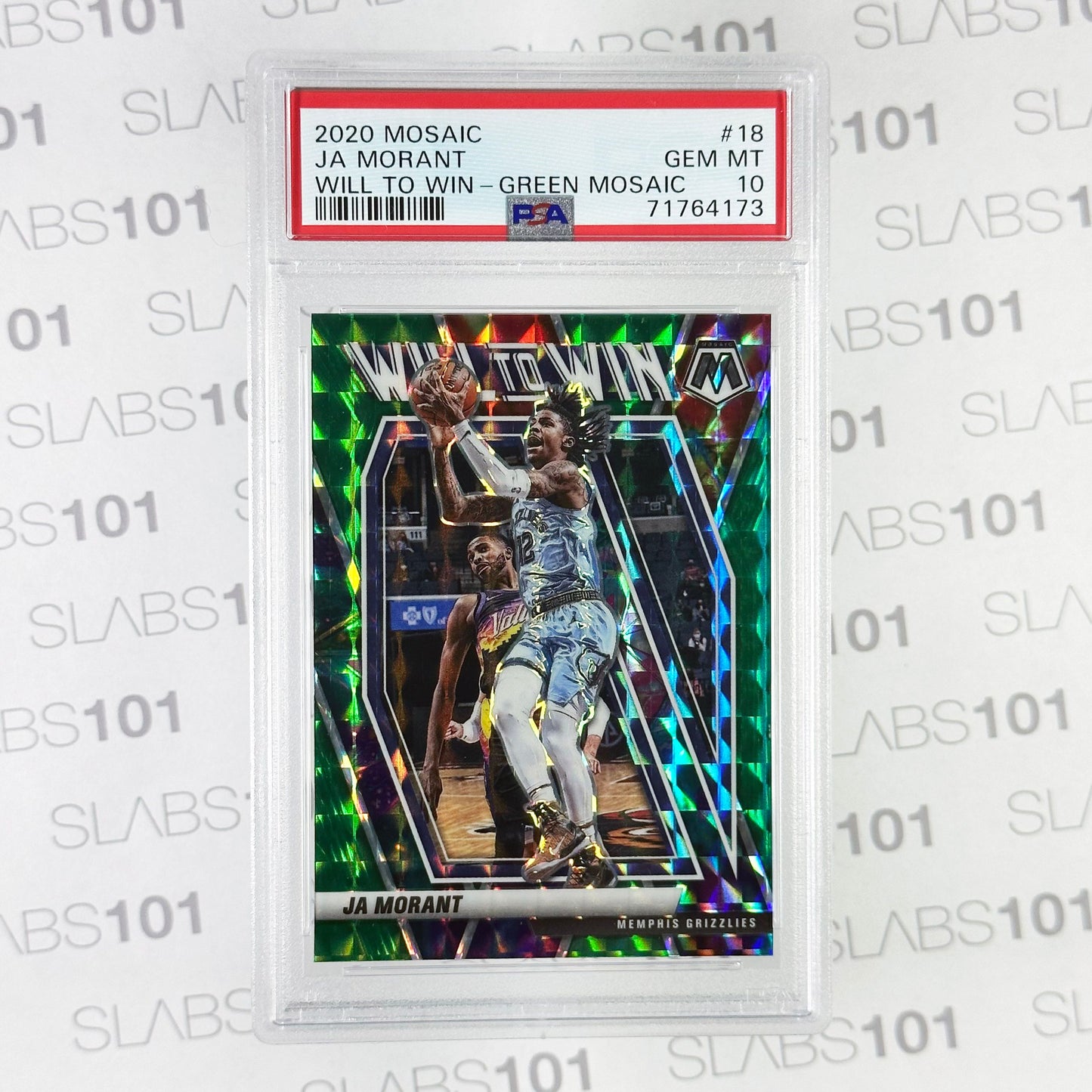 2020 Ja Morant Will to Win Green Mosaic #18 PSA 10