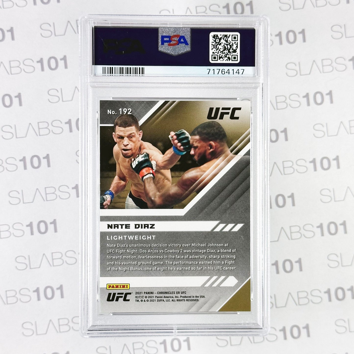 2021 Chronicles Ufc Nate Diaz #192 Blue PSA 10