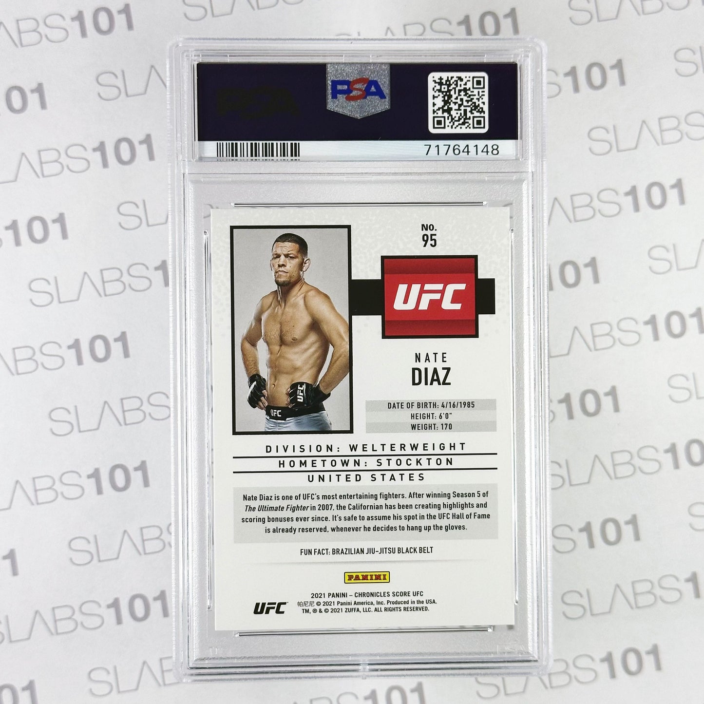 2021 Chromicles Ufc Nate Diaz Purple #95 /49 PSA 9