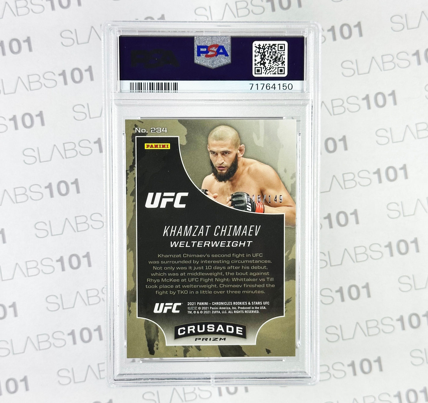 2021 Chronicles Ufc Khamzat Chimaev #234 Red PSA 9