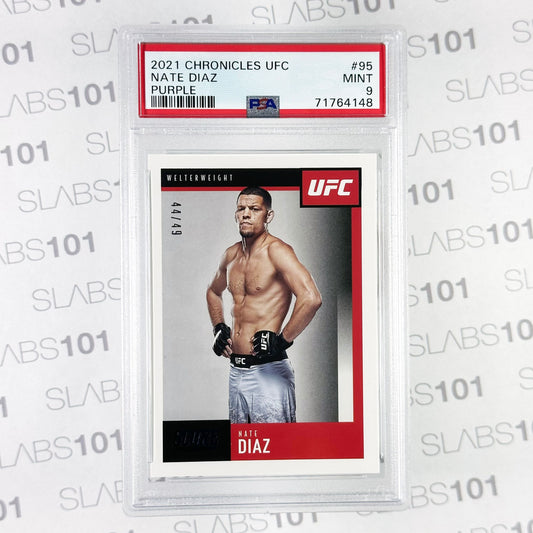 2021 Chromicles Ufc Nate Diaz Purple #95 /49 PSA 9