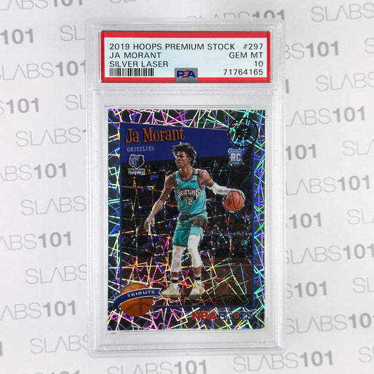 2019 Ja Morant Hoops Premium #297 Silver Laser PSA 10