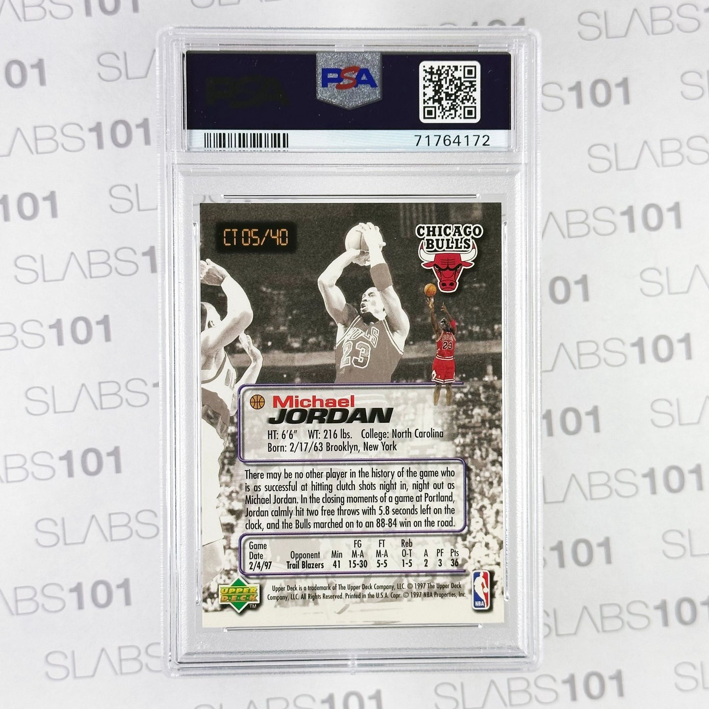 1997 Michael Jordan Nestle Crunch #CT05 PSA 10